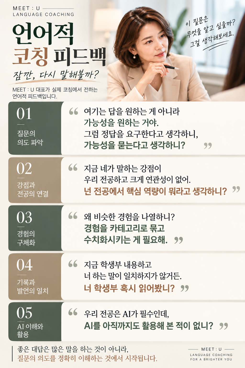 MEET : U 언어적 코칭 피드백