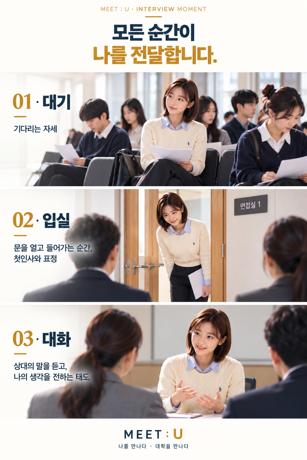 모든 순간이 나를 전달합니다 — 대기, 입실, 대화